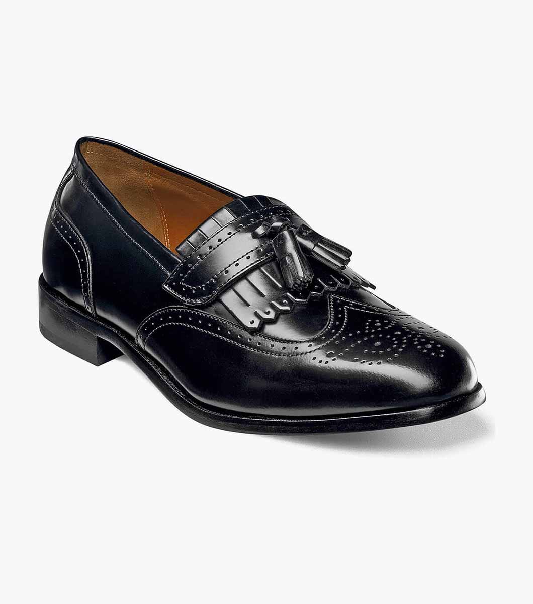 Men’s Dress Shoes | Black Wingtip Tassel Loafer | Florsheim Brinson