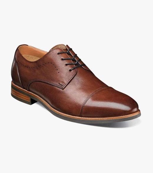 Men’s Dress Shoes | Cognac Cap Toe Oxford | Florsheim Uptown