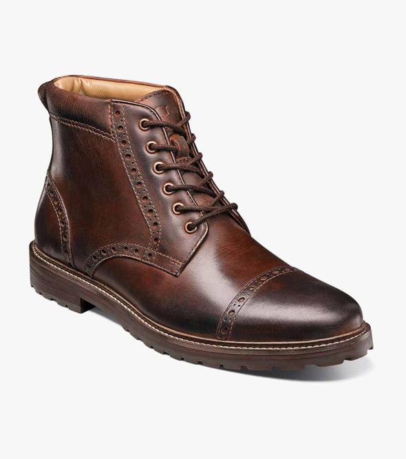 Men’s Casual Shoes | Brown CH Cap Toe Boot | Florsheim Lodge
