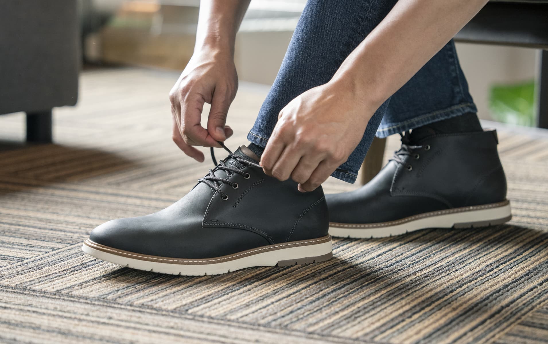 Shop Florsheim casuals featuring the Vibe chukka in black.