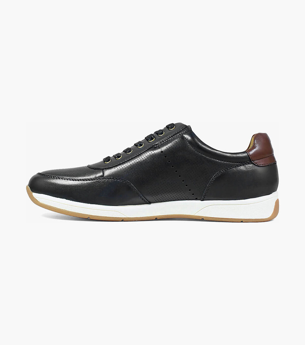 Men’s Casual Shoes | Black Moc Toe Lace Up Sneaker | Florsheim Fusion