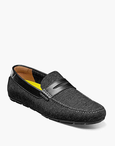 Motor Knit Moc Toe Penny Driver in Black for $140.00 dollars.