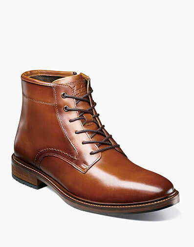 Forge Plain Toe Lace Up Boot in Cognac for $180.00 dollars.