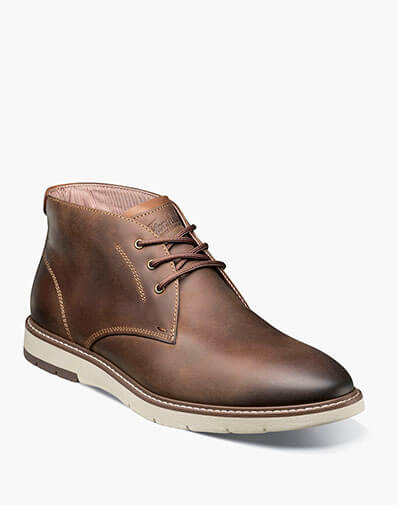 Vibe Plain Toe Chukka Boot in Brown CH for $200.00 dollars.