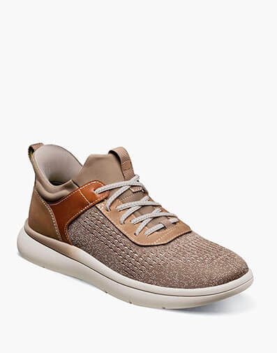 Fleet Knit Elastic Lace Sneaker in Taupe for $160.00 dollars.