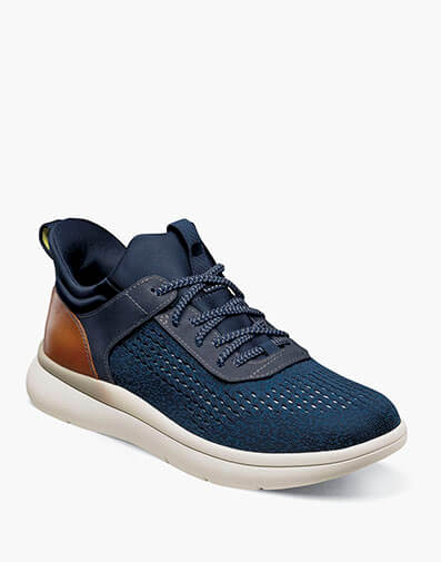 Fleet Knit Elastic Lace Sneaker in Navy for $160.00 dollars.