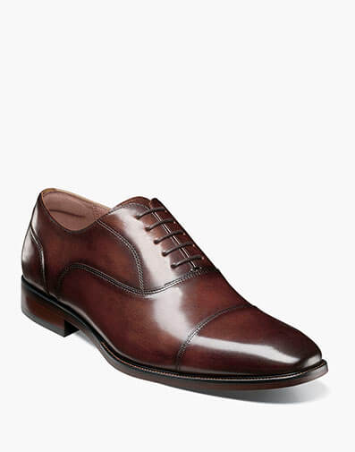 Sorrento Lux Cap Toe Balmoral Oxford in Brown for $180.00 dollars.