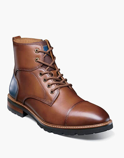 Renegade Cap Toe Lace Up Boot in Cognac for $215.00 dollars.