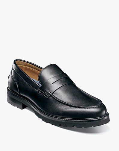 Renegade Moc Toe Penny Loafer in Black for $180.00 dollars.