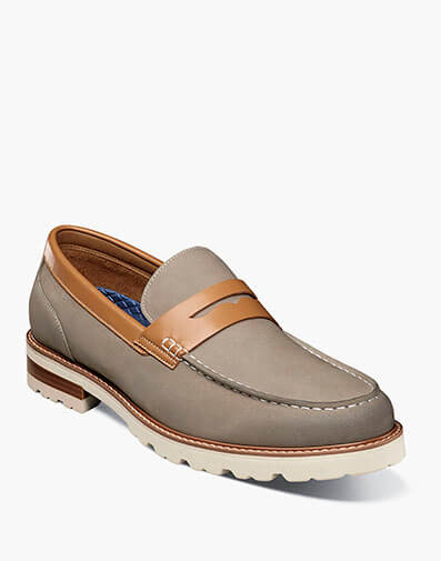 Renegade Moc Toe Penny Loafer in Gray Multi for $180.00 dollars.